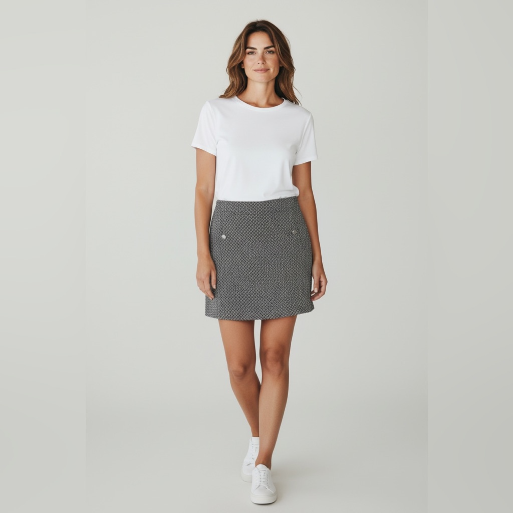 Loft Button Detail Straight Mini Skirt Black Size 4 Petite